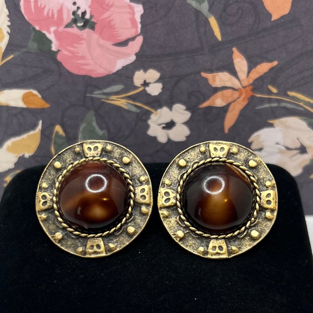 mark. by Avon Agate Cabochon CLIP Earrings